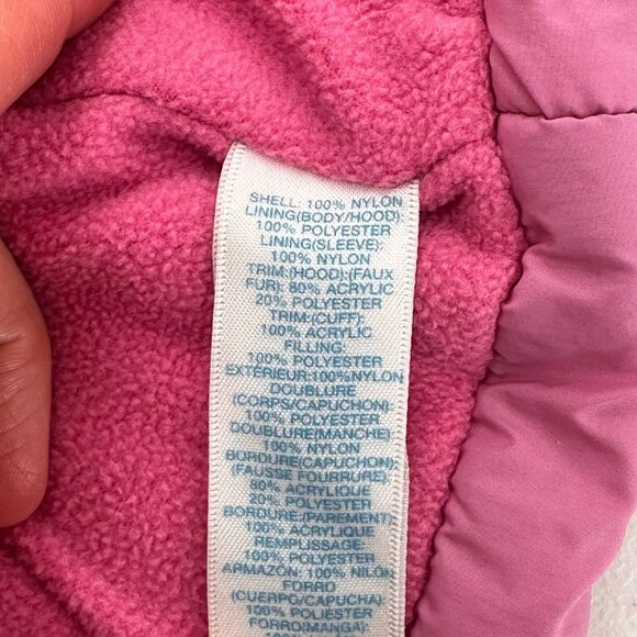 The Childrens Place Pink Infant Coat Faux Fur Trim Hood 3-6 Mos Winter Jacket - Picture 3 of 10